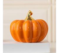 A ANTCAM Nordic Ceramic Pumpkin Home Decor Modern Holiday Table Decorations Pumpkins Decor Delicate Ceramic Pumpkin Ornaments Household White Ceramics (Gold,Short)