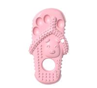A ANTCAM Pet Dog Chew Toys Slippers Shaped Molar Plaything Teething Fun and Interactive Toys for Puppy,TPR Shoe Slippers for Teeth Cleaning and Protecting Oral Health (Pink)