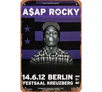 A$AP Rocky - At Long Last, Berlin 2012 - Konzertplakat Plaque Poster Metal Tin Sign 8" x 12" Vintage Retro Wall Decor