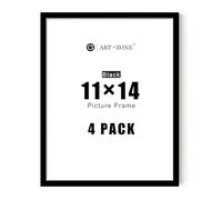 A ART·ZONE Black Picture Frames - 11x14-4 Pack Photo & Poster Frame Set for Wall Decor & Tabletop Display Minimalist Black Frame Collection