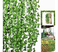 (A) Artificial Trailing Ivy Vine Leaf Ferns Greenery Garland Plants Foliage Flowers Decorations