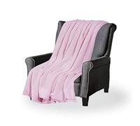 A ATH COLLECTION 100% Pure Organic Cotton Cellular Blanket Thermal Breathable Travel Blanket Extra Soft Warm Lightweight for Adults (King 260 x 230 CM, Pink)