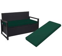 A ATH COLLECTION 2 Seater Bench Cushion Seat Pad Only for Indoor & Outdoor Garden Patio, Waterproof Rattan Sofa 108x45x5cm Lawn & Garden, Patio, Office, Coffee Shop with Removable cover (Green)