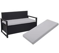 A ATH COLLECTION 2 Seater Bench Cushion Seat Pad Only for Indoor & Outdoor Garden Patio, Waterproof Rattan Sofa 108x45x5cm Lawn & Garden, Patio, Office, Coffee Shop with Removable cover (Silver)