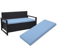 A ATH COLLECTION 2 Seater Bench Cushion Seat Pad Only for Indoor & Outdoor Garden Patio, Waterproof Rattan Sofa 108x45x5cm Lawn & Garden, Patio, Office, Coffee Shop with Removable cover (Sky Blue)