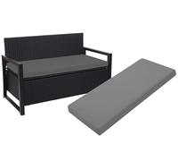 A ATH COLLECTION 2 Seater Bench Cushion Seat Pad Only for Indoor & Outdoor Garden Patio, Waterproof Rattan Sofa 108x45x5cm Lawn & Garden, Patio, Office, Coffee Shop with Removable cover (Grey)