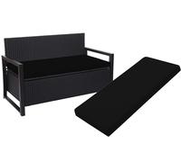 A ATH COLLECTION 2 Seater Bench Cushion Seat Pad Only for Indoor & Outdoor Garden Patio, Waterproof Rattan Sofa 108x45x5cm Lawn & Garden, Patio, Office, Coffee Shop with Removable cover (Black)