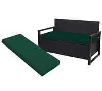 A ATH COLLECTION 3 Seater Bench Cushion Seat Pad Only for Indoor & Outdoor Garden Patio, Waterproof Rattan Sofa 140x50x5cm Lawn & Garden, Patio, Office, Coffee Shop with Removable cover (Green)
