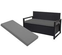 A ATH COLLECTION 3 Seater Bench Cushion Seat Pad Only for Indoor & Outdoor Garden Patio, Waterproof Rattan Sofa 140x50x5cm Lawn & Garden, Patio, Office, Coffee Shop with Removable cover (Grey)
