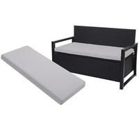 A ATH COLLECTION 3 Seater Bench Cushion Seat Pad Only for Indoor & Outdoor Garden Patio, Waterproof Rattan Sofa 140x50x5cm Lawn & Garden, Patio, Office, Coffee Shop with Removable cover (Silver)