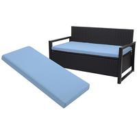 A ATH COLLECTION 3 Seater Bench Cushion Seat Pad Only for Indoor & Outdoor Garden Patio, Waterproof Rattan Sofa 140x50x5cm Lawn & Garden, Patio, Office, Coffee Shop with Removable cover (Sky Blue)