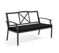 A ATH COLLECTION Bench Cushion Indoor/Outdoor, 120x33x5cm Long Seat Pad Cushion filled with High Resilience Foam 100% Waterproof 2 Seater Garden Bench Seat Pad Cushions (Black, 120x33x5 cm)