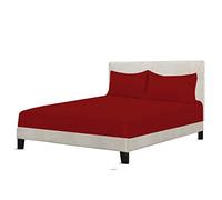 A ATH COLLECTION Egyptian Cotton Fitted Sheet 25 CM Extra Deep Pocket, 200 Thread Count Cotton Soft, Fade & Wrinkle Resistant Fitted Bed Sheets (King, Red)