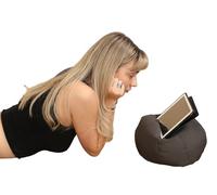 A ATH COLLECTION iPad & Tablet Stand Bean Bag Cushion Holder for All Devices Book eReader, Soft Pillow Lap Stand, Portable Bean Bag Imitation Hemp Car Home Tablet Cushion (Charcoal)