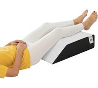 A ATH COLLECTION Leg Elevation Wedge Pillow with High Grade Foam Orthopedic Support for Sleeping, Swelling, Sciatica, Back & Knee Pain Relief, Rest Pillow Washable Cover 60x50x15cm (Black/White)