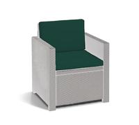 A ATH COLLECTION Rattan Outdoor Seat Cushion Pads Garden Furniture Cushions Chair Padding Patio Water Resistant 2, 3 or 4 Seater Patio Set Sofa Cushions Pads (2 Pc Green Armchair)