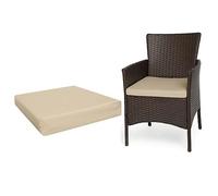 A ATH COLLECTION Rattan Seat Pads Cushion Pad Indoors Outdoors 100% Water Resistant Garden Furniture Chair Pads Office Garden Patio Chair Cushions Seat Pad (47cm x 47cm x 10cm, Cream)