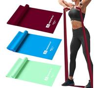 A AZURELIFE Resistance Bands,Professional Non-Latex Elastic Stretch Bands，Long Flat Exercise Bands for Physical Therapy, Yoga, Pilates, Rehab, at-Home or The Gym Workouts, Strength Training