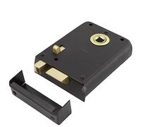 A.B Hardware Old English Victorian Style Rim Dead Lock - Black Bedroom/Bathroom Snib Latch