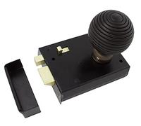 A.B Hardware Rim Snib Latch Lock Black Antique Wooden Beehive Door Knobs Set Bedroom Bathroom