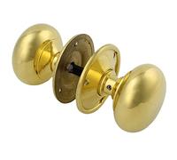 A.B Hardware Victorian Cottage Style Polished Solid Brass Rim Knobs Lock Latch Set 40mm-65mm (40mm)