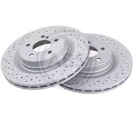 ABS 18485 Rear Brake Discs Pair 330mm Vented Fits Mercedes C-Class Clk Slk