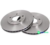 ABS All Brake Systems Brake Disc 16241 - Front Set 2x - Fits Chrysler Voyager II 2.5 I