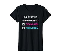 A B Testing Gender Reveal Funny Baby Shower Graphic Value Graphic T-Shirt, Women, Black, M