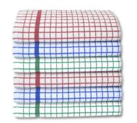 A & B TRADERS 100% Cotton Terry Towelling Tea Towels | Pack of 6 | Kitchen Hand Towels Dish Cloth Super Absorbent Soft Touch (Mix)