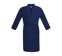 A & B TRADERS Bath Robe 100% Egyptian Cotton Terry Towelling Robe Gown Luxury and Super Soft (Navy Blue)
