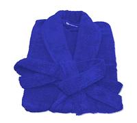 A & B TRADERS Bath Robe Night Gown House Coat Hooded and Shawl Collar for Women Men Zero Twist Egyptian Cotton Super Soft Fluffy (Blue, Shawl Collar)