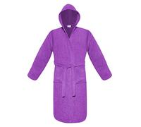 A & B TRADERS Bath Robe Night Gown House Coat Hooded and Shawl Collar for Women Men Zero Twist Egyptian Cotton Super Soft Fluffy (Purple, Hooded)