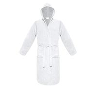 A & B TRADERS Bath Robe Night Gown House Coat Hooded or Shawl Collar for Women Men Zero Twist Egyptian Cotton Super Soft Fluffy (White, Hooded)