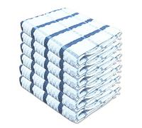 A & B TRADERS Kitchen Towels 100% Cotton Tea Towels Packs of 6 or 12 Super Absorbent Bar Towel Large Size (50 x 70 cm) (Black, 6)