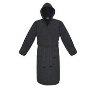 A&B Traders Mens Womens Hooded Bathrobe 100% Soft Cotton Terry Towelling Dressing Gown House Coat (Black)