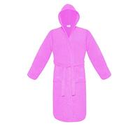 A & B TRADERS Mens Womens Hooded Bathrobe 100% Soft Cotton Terry Towelling Dressing Gown House Coat (Pink)