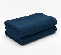 A & B TRADERS Pack of 2 or 4 Big Large Jumbo Bath Sheets Towels Soft Cotton Prime Egyptian Bale Sets (Navy, 2)