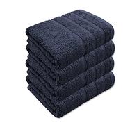 A & B TRADERS Premium Cotton Hand Towels 100% Soft Ring Spun Cotton 50 x 85 cm Hotel Quality Thick Absorbent (Black, 4)
