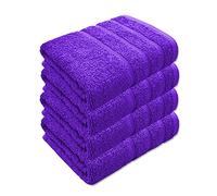A & B TRADERS Premium Cotton Hand Towels 100% Soft Ring Spun Cotton 50 x 85 cm Hotel Quality Thick Absorbent (Purple, 4)