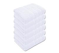 A & B TRADERS Premium Cotton Hand Towels 100% Soft Ring Spun Cotton 50 x 85 cm Hotel Quality Thick Absorbent (White, 6)