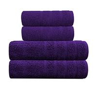 A & B TRADERS Premium Cotton Towels - Face Cloths - Guest Towels - Luxury Hand Towels - Hotel Quality Bath Towels - Jumbo Bath Sheets (Purple, 4 Piece Towel Bale)