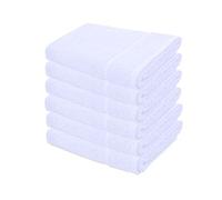 A & B TRADERS Quick Dry Premium Hand Towels - 100% Combed Ring Spun Cotton Large Size 50 x 85cm Soft Absorbent (White, 6)
