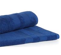 A & B TRADERS - Set of 2 Extra Large Beach Towels Superior Royal Egyptian Cotton Jumbo Size 90 x 190cm Bath Sheets, Travel, Holidays, Summer, Yoga, Sports & outdoor, swimming, (Navy)