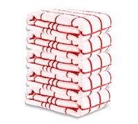 A & B TRADERS Tea Towels for Kitchen Classic Fancy Check Design 100% Cotton Large Size 45 x 70 cm Hand Towel Pack of 5 Soft Ring-spun Yarn Super Absorbent (Red)