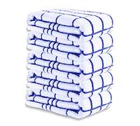 A & B TRADERS Tea Towels for Kitchen Classic Fancy Check Design 100% Cotton Large Size 45 x 70 cm Hand Towel Pack of 5 Soft Ring-spun Yarn Super Absorbent (Blue)