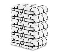 A & B TRADERS Tea Towels for Kitchen Classic Fancy Check Design 100% Cotton Large Size 45 x 70 cm Hand Towel Pack of 5 Soft Ring-spun Yarn Super Absorbent (Black)