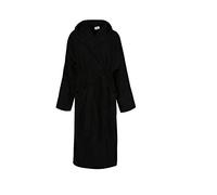 A & B TRADERS® - Unisex 100% Egyptian Cotton Bathrobe Terry Towelling Hooded Dressing Gown (L/XL, Black)