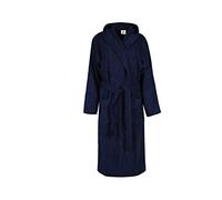 A & B TRADERS® - Unisex 100% Egyptian Cotton Bathrobe Terry Towelling Hooded Dressing Gown (L/XL, Navy)