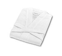 A & B TRADERS Waffle Dressing Gown Lightweight Kimono Housecoat Bathrobe Soft Egyptian Cotton Men Women (White)