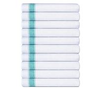A & B TRADERS Waffle Weave Herringbone Cotton Tea Towel Dish Drying Kitchen Cloth Professional Catering Bar Glass Cloth 50 x 75 cm (Green, 10)